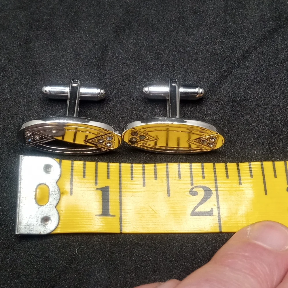 Sophisticated Silver Cufflinks with Sparkly Stones And Designs